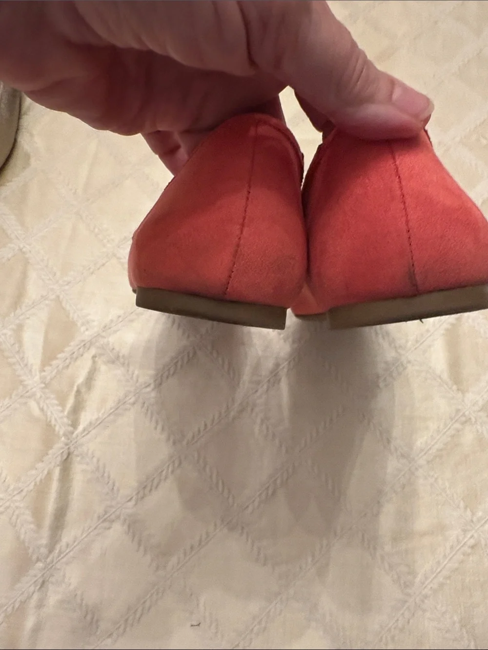 Liz Claiborne Coral Suede Square-Toe Ballet Flats